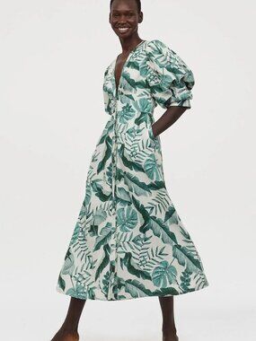 h&m calf length shirt dress H&M Ramadan Modest Shirt Dress New Jacquard Weave Bright Blue NWT